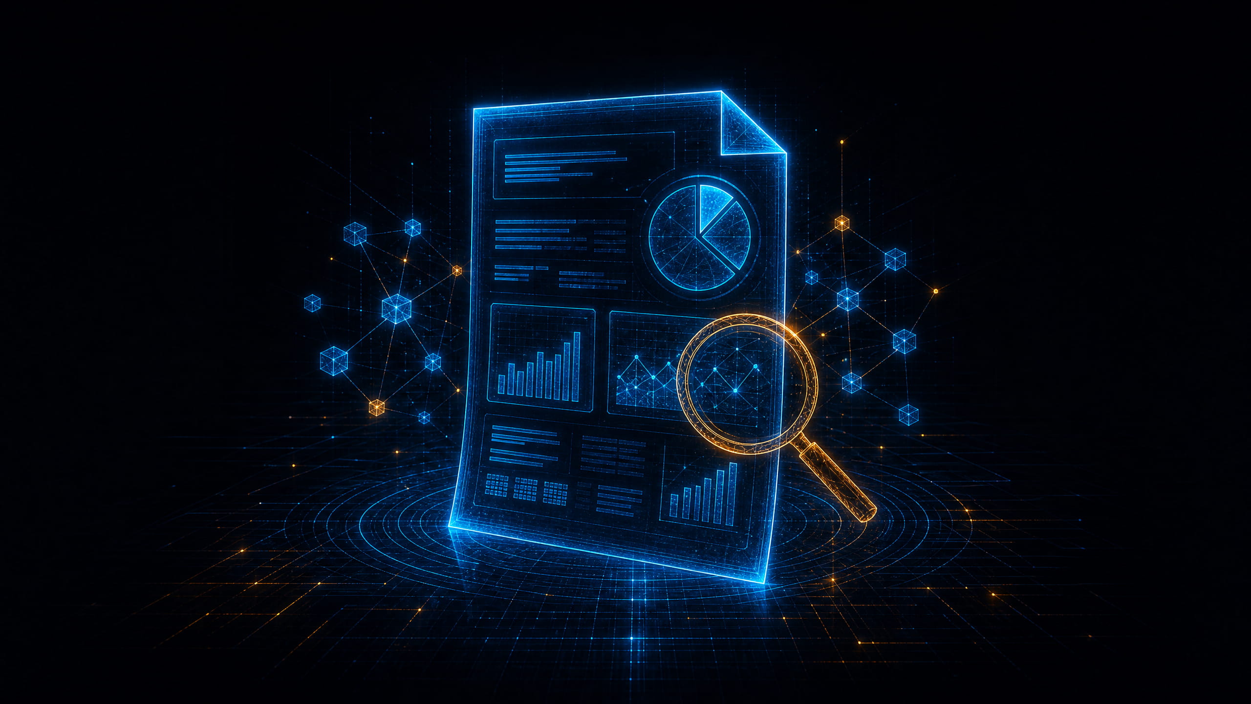 Research document and magnifying lens representing Fundamental Analysis