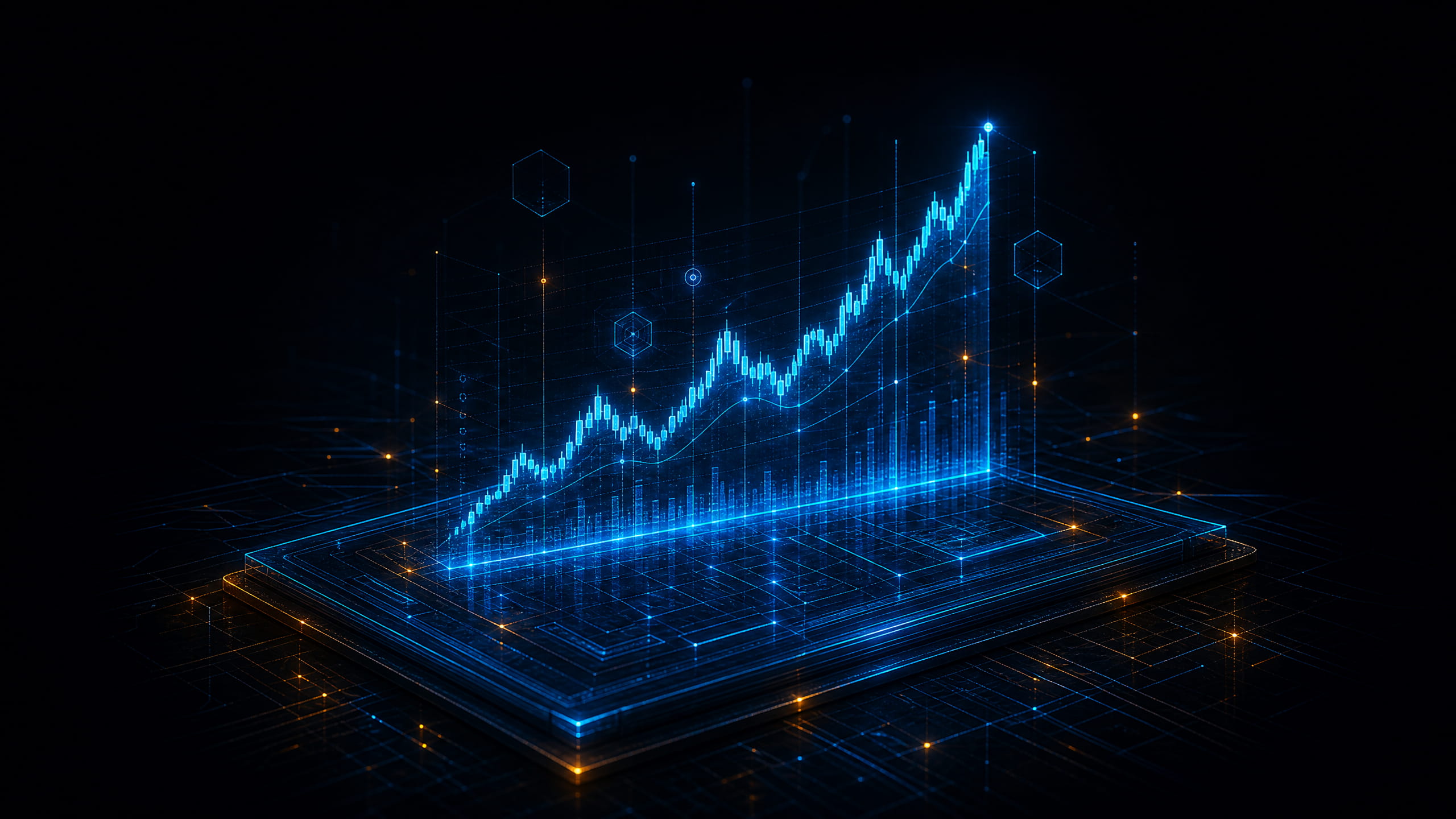 Holographic market chart representing Crypto Trading Fundamentals